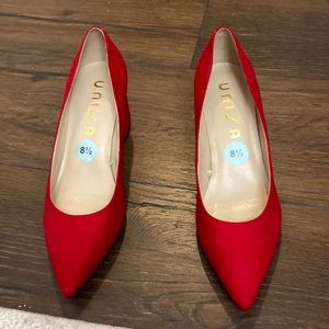 Unisa Red Suede Block Heel 8.5 NWOB Shoe